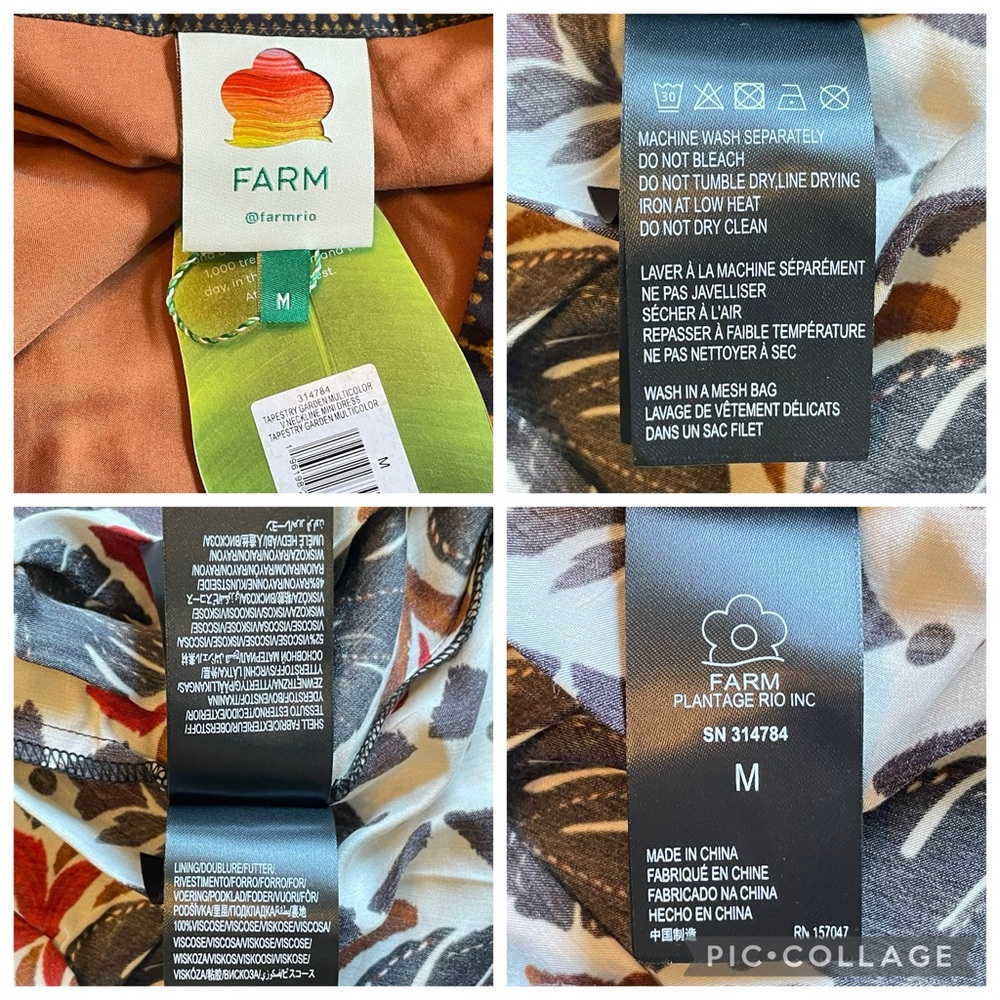 Farm Rio Tapestry Garden Multicolor V Neck Wrap Mini Dress NWT Medium - Picture 16 of 16